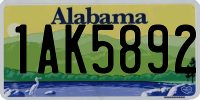 AL license plate 1AK5892