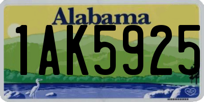 AL license plate 1AK5925