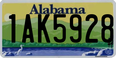 AL license plate 1AK5928