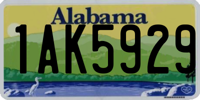 AL license plate 1AK5929