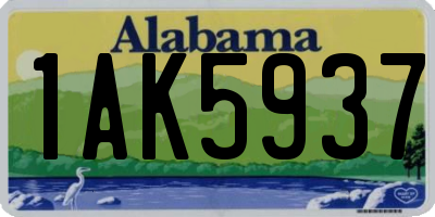 AL license plate 1AK5937