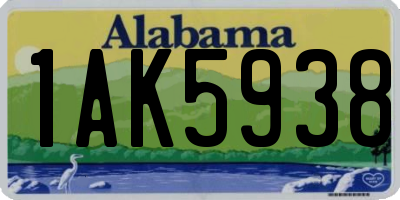 AL license plate 1AK5938