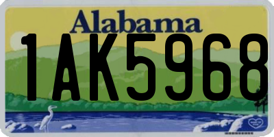 AL license plate 1AK5968