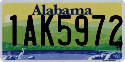 AL license plate 1AK5972