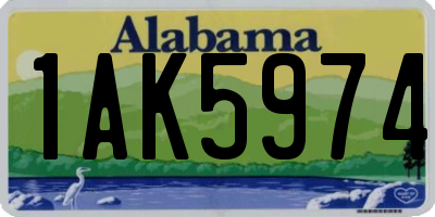 AL license plate 1AK5974