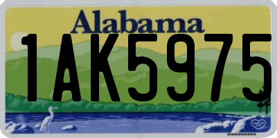 AL license plate 1AK5975