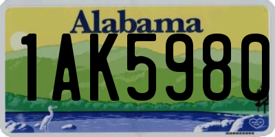 AL license plate 1AK5980