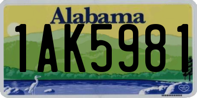AL license plate 1AK5981