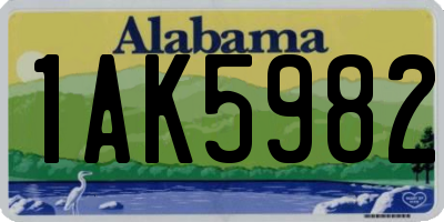AL license plate 1AK5982