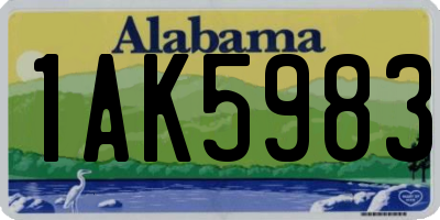 AL license plate 1AK5983