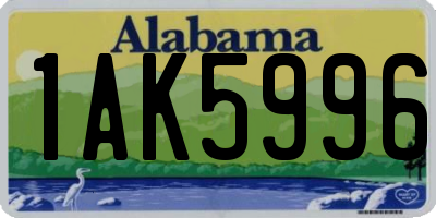 AL license plate 1AK5996