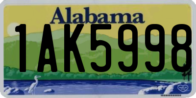 AL license plate 1AK5998