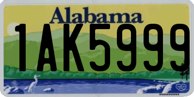 AL license plate 1AK5999