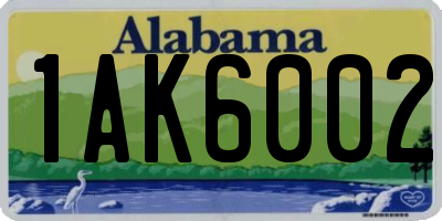 AL license plate 1AK6002