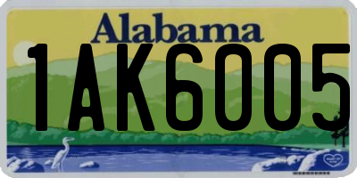 AL license plate 1AK6005