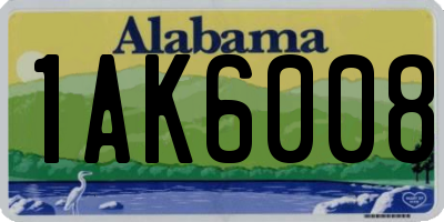 AL license plate 1AK6008
