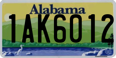 AL license plate 1AK6012