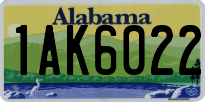AL license plate 1AK6022