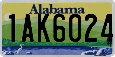 AL license plate 1AK6024