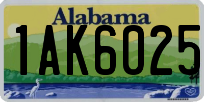 AL license plate 1AK6025
