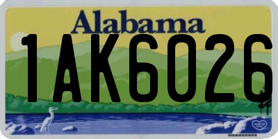 AL license plate 1AK6026