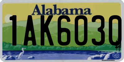 AL license plate 1AK6030