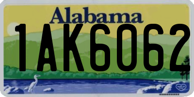 AL license plate 1AK6062