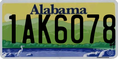 AL license plate 1AK6078