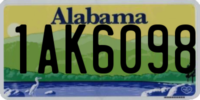 AL license plate 1AK6098