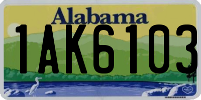 AL license plate 1AK6103