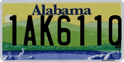 AL license plate 1AK6110