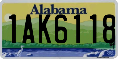 AL license plate 1AK6118