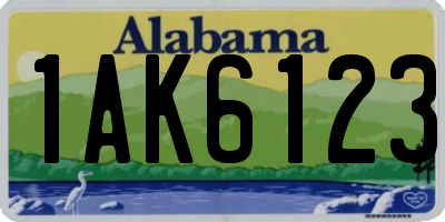 AL license plate 1AK6123