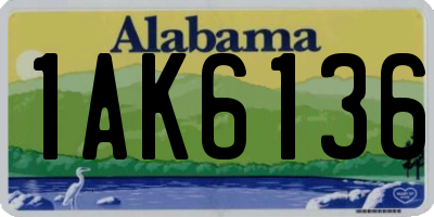 AL license plate 1AK6136