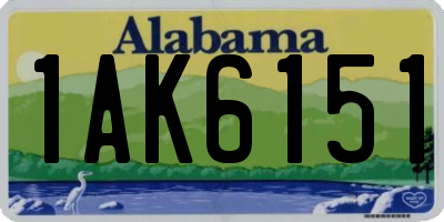 AL license plate 1AK6151