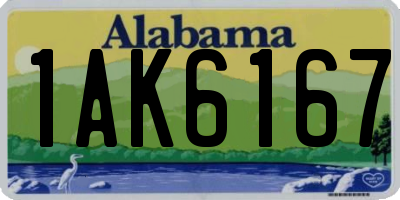 AL license plate 1AK6167