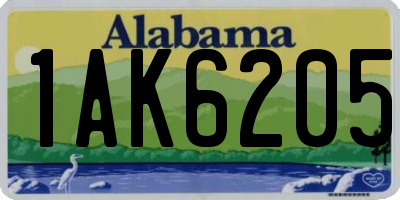 AL license plate 1AK6205