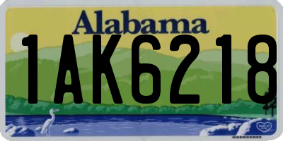 AL license plate 1AK6218