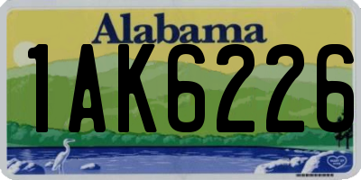 AL license plate 1AK6226