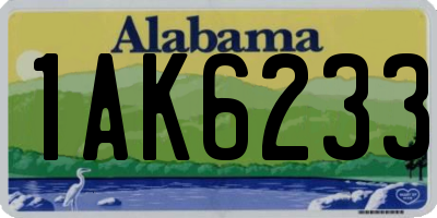 AL license plate 1AK6233