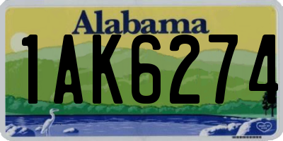 AL license plate 1AK6274