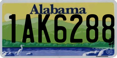 AL license plate 1AK6288
