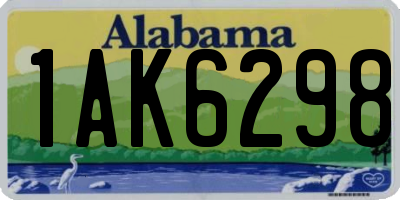 AL license plate 1AK6298