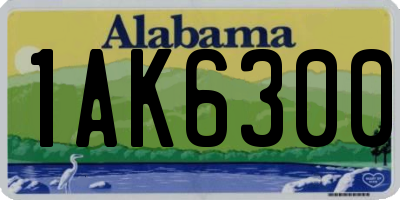 AL license plate 1AK6300