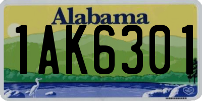 AL license plate 1AK6301