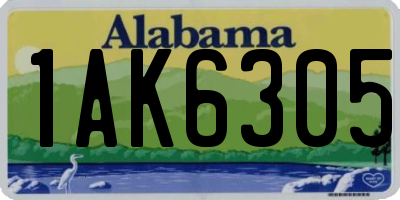 AL license plate 1AK6305
