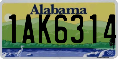 AL license plate 1AK6314
