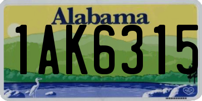 AL license plate 1AK6315