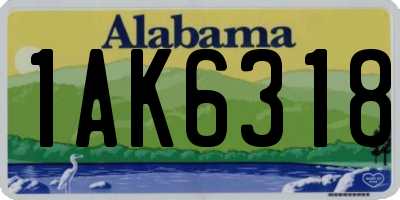 AL license plate 1AK6318