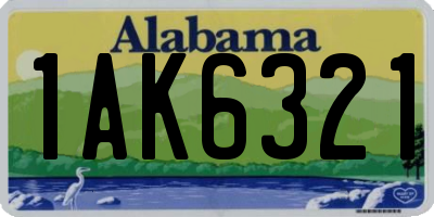 AL license plate 1AK6321